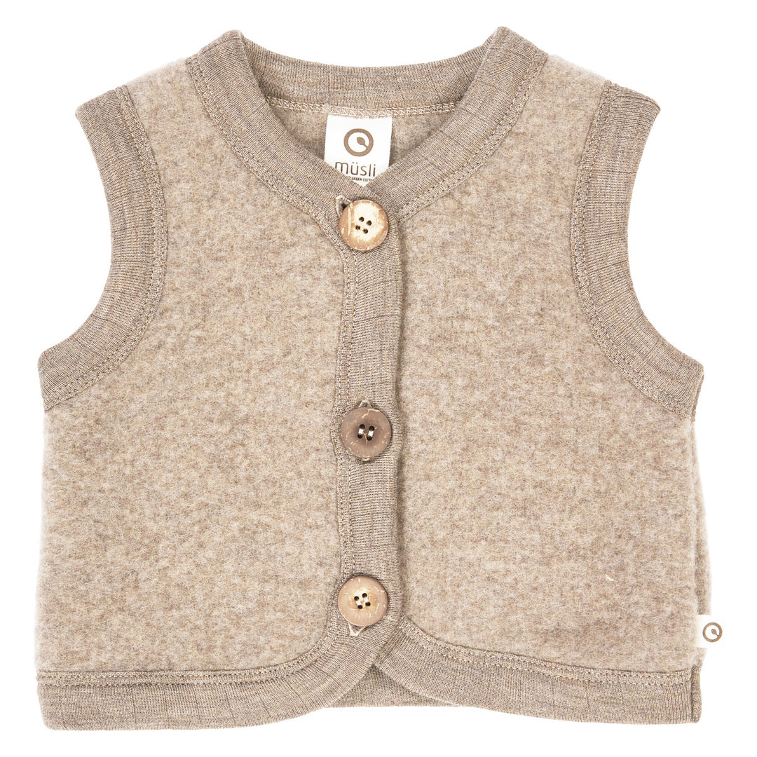 müsli WOOLLY vest i merinould fleece Uld Balsam melange 821000011