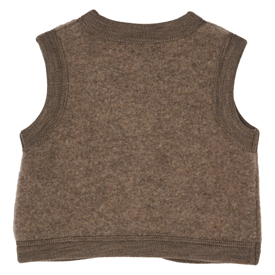 müsli WOOLLY vest i merinould fleece Uld Walnut melange 821000012