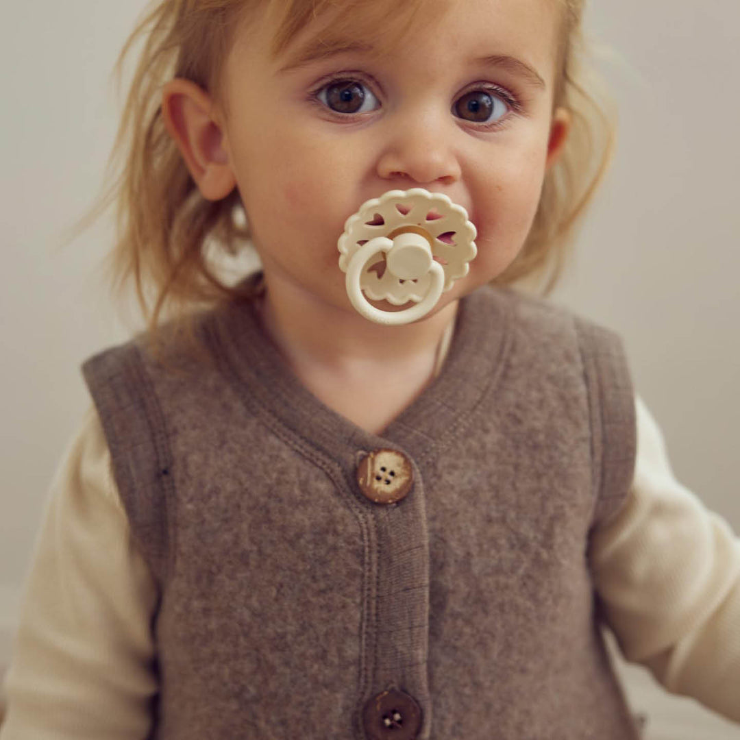 müsli WOOLLY vest i merinould fleece Uld Walnut melange 821000012