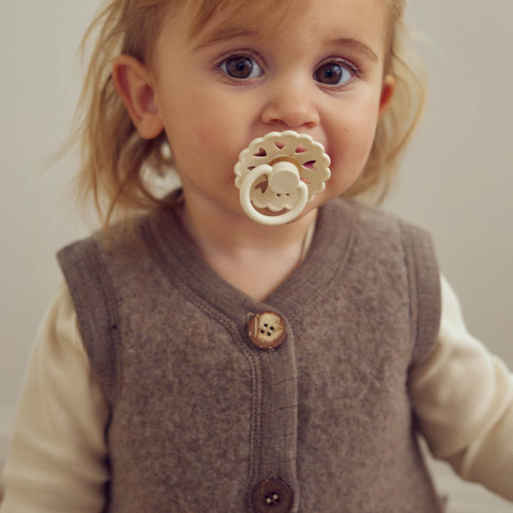 müsli WOOLLY vest i merinould fleece Uld Walnut melange 821000012