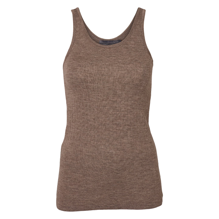 Conservandum WOOL RIB top T-shirt Walnut melange 821000012
