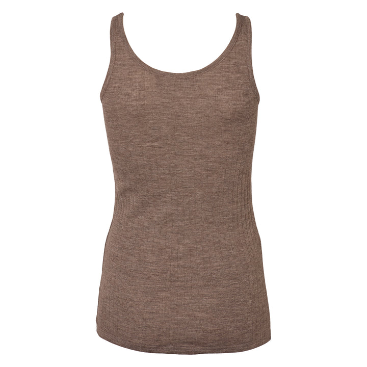 Conservandum WOOL RIB top T-shirt Walnut melange 821000012