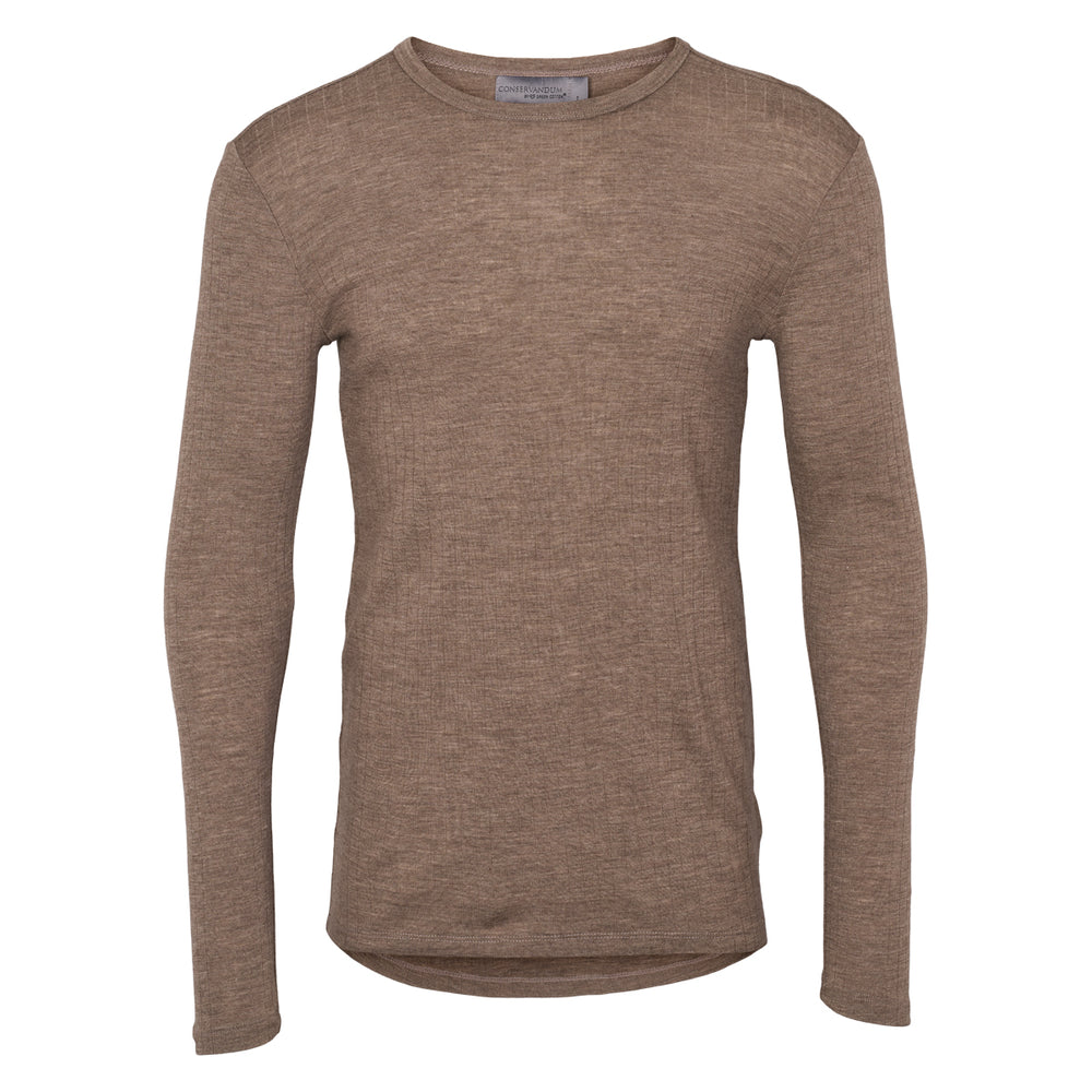 Conservandum WOOL bluse Langærmet bluse Walnut melange 821000012