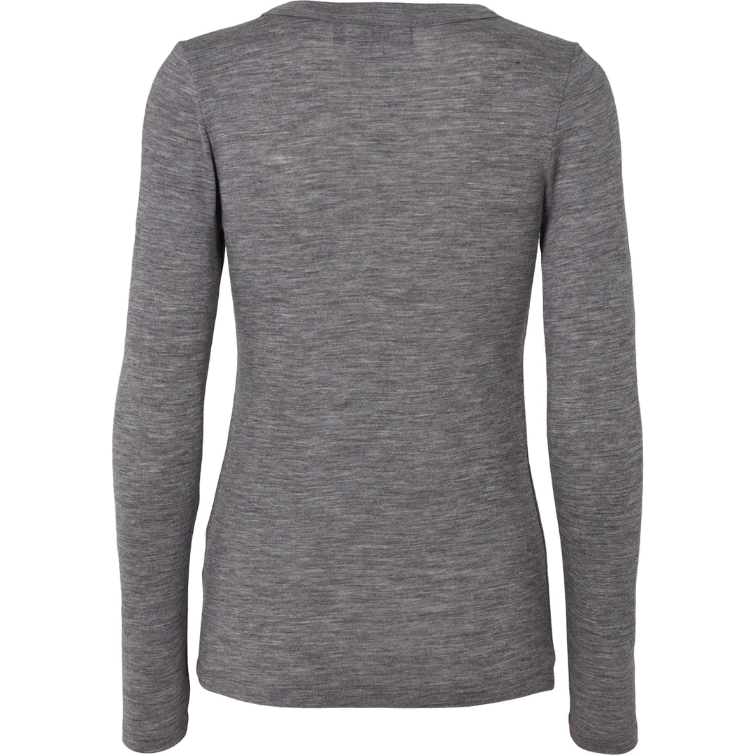 Conservandum WOOL bluse i merinould Langærmet bluse Dark grey melange 792000700