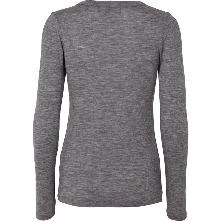 Conservandum WOOL bluse i merinould Langærmet bluse Dark grey melange 792000700