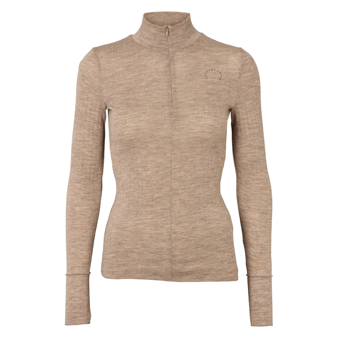 Conservandum WOOL bluse med lynlås i merinould T-shirt Balsam melange 821000011