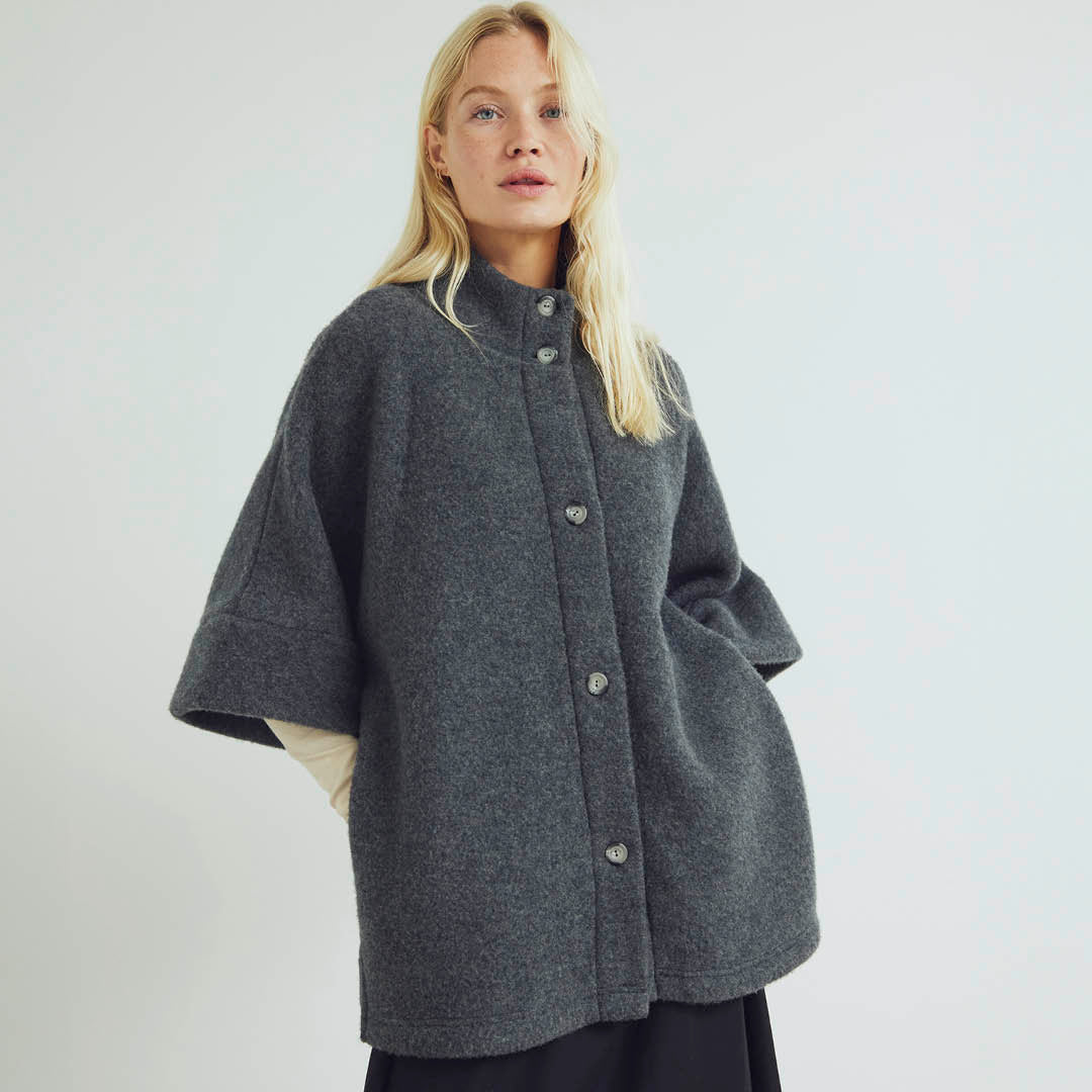 Conservandum WOOL fleece kortærmet jakke Sweatshirt Dark grey 892000011