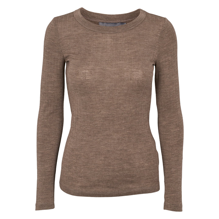 Conservandum WOOL langærmet bluse Langærmet bluse Walnut melange 821000012