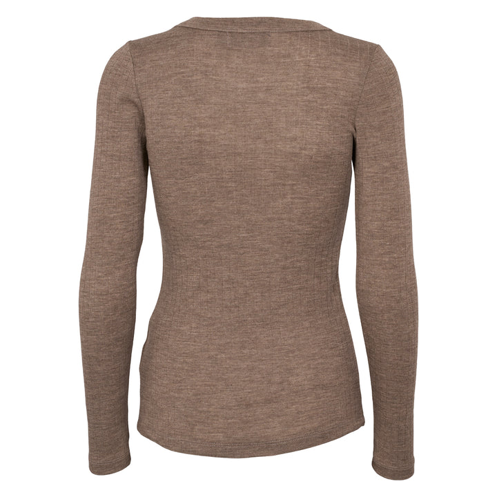 Conservandum WOOL langærmet bluse Langærmet bluse Walnut melange 821000012