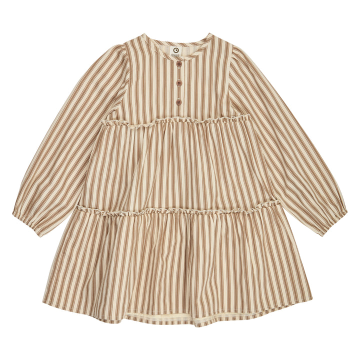 müsli WOVEN stribet kjole Kjoler Oak/ Walnut 690000338