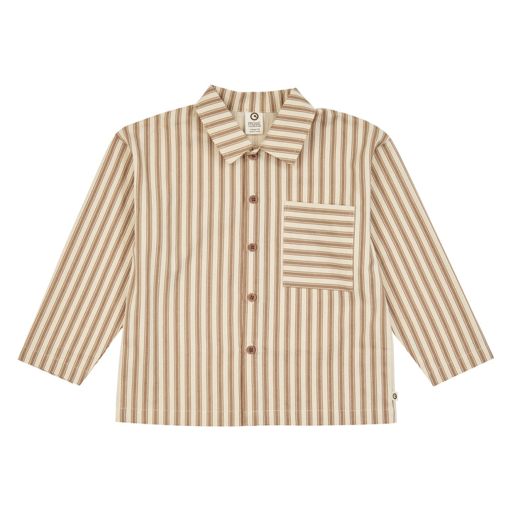 müsli WOVEN stribet skjorte Langærmet bluse Oak/ Walnut 690000338