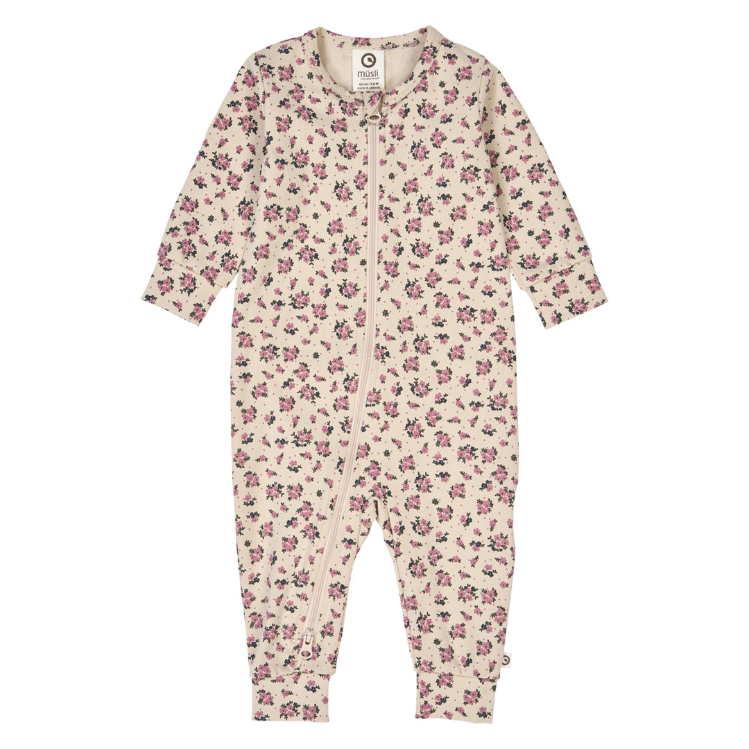 müsli ZINNA blomsterprintet heldragt med lynlås Bodystockings Oak/ Nostalgia rose/ Deep green 690000261