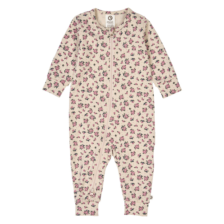 müsli ZINNA blomsterprintet heldragt med lynlås Bodystockings Oak/ Nostalgia rose/ Deep green 690000261