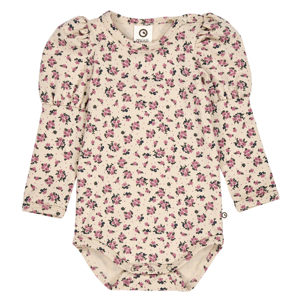 müsli ZINNA blomsterprintet pufærme body Bodystockings Oak/ Nostalgia rose/ Deep green 690000261